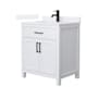 Wyndham Collection Beckett 30" Free Standing Single Basin Vanity Set with Cabinet and Quartz Vanity Top White / White Quartz Top / Matte Black Hardware