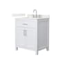 Wyndham Collection Beckett 30" Free Standing Single Basin Vanity Set with Cabinet and Quartz Vanity Top White / Giotto Quartz Top / Brushed Nickel Hardware