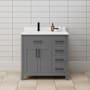 Wyndham Collection Beckett 36" Free Standing Single Basin Vanity Set with Cabinet and Cultured Marble Vanity Top Dark Gray / White Cultured Marble Top / Matte Black Hardware