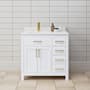 Wyndham Collection Beckett 36" Free Standing Single Basin Vanity Set with Cabinet and Cultured Marble Vanity Top White / Carrara Cultured Marble Top / Brushed Gold Hardware