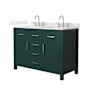 Wyndham Collection Beckett 48" Free Standing Double Basin Vanity Set with Cabinet and Quartz Vanity Top Green / Giotto Quartz Top / Brushed Nickel Hardware