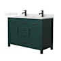 Wyndham Collection Beckett 48" Free Standing Double Basin Vanity Set with Cabinet and Quartz Vanity Top Green / Giotto Quartz Top / Matte Black Hardware