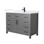 Wyndham Collection Beckett 48" Free Standing Single Basin Vanity Set with Cabinet and Quartz Vanity Top Dark Gray / White Quartz Top / Matte Black Hardware