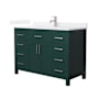 Wyndham Collection Beckett 48" Free Standing Single Basin Vanity Set with Cabinet and Quartz Vanity Top Green / White Quartz Top / Brushed Nickel Hardware
