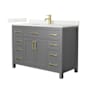Wyndham Collection Beckett 48" Free Standing Single Basin Vanity Set with Cabinet and Quartz Vanity Top Dark Gray / Giotto Quartz Top / Brushed Gold Hardware