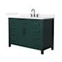 Wyndham Collection Beckett 48" Free Standing Single Basin Vanity Set with Cabinet and Quartz Vanity Top Green / White Quartz Top / Matte Black Hardware