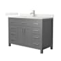 Wyndham Collection Beckett 48" Free Standing Single Basin Vanity Set with Cabinet and Quartz Vanity Top Dark Gray / Giotto Quartz Top / Brushed Nickel Hardware