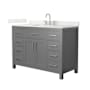 Wyndham Collection Beckett 48" Free Standing Single Basin Vanity Set with Cabinet and Quartz Vanity Top Dark Gray / Giotto Quartz Top / Brushed Nickel Hardware