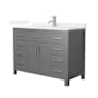 Wyndham Collection Beckett 48" Free Standing Single Basin Vanity Set with Cabinet and Quartz Vanity Top Dark Gray / White Quartz Top / Brushed Nickel Hardware