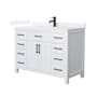 Wyndham Collection Beckett 48" Free Standing Single Basin Vanity Set with Cabinet and Quartz Vanity Top White / White Quartz Top / Matte Black Hardware