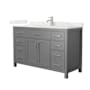 Wyndham Collection Beckett 54" Free Standing Single Basin Vanity Set with Cabinet and Quartz Vanity Top Dark Gray / Giotto Quartz Top / Brushed Nickel Hardware