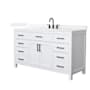 Wyndham Collection Beckett 60" Free Standing Single Basin Vanity Set with Cabinet and Quartz Vanity Top White / White Quartz Top / Matte Black Hardware
