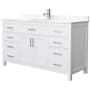 White / Carrara Cultured Marble Top / Brushed Nickel Hardware