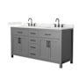 Wyndham Collection Beckett 66" Free Standing Double Basin Vanity Set with Cabinet and Quartz Vanity Top Dark Gray / Giotto Quartz Top / Matte Black Hardware