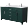 Green / White Cultured Marble Top / Brushed Nickel Hardware