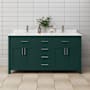 Wyndham Collection Beckett 66" Free Standing Double Basin Vanity Set with Cabinet and Cultured Marble Vanity Top Green / White Cultured Marble Top / Brushed Nickel Hardware
