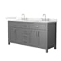 Wyndham Collection Beckett 66" Free Standing Double Basin Vanity Set with Cabinet and Quartz Vanity Top Dark Gray / Giotto Quartz Top / Brushed Nickel Hardware