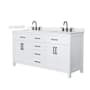 Wyndham Collection Beckett 66" Free Standing Double Basin Vanity Set with Cabinet and Quartz Vanity Top White / Giotto Quartz Top / Matte Black Hardware