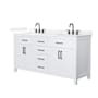 Wyndham Collection Beckett 66" Free Standing Double Basin Vanity Set with Cabinet and Quartz Vanity Top White / White Quartz Top / Matte Black Hardware