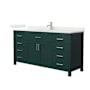 Wyndham Collection Beckett 66" Free Standing Single Basin Vanity Set with Cabinet and Quartz Vanity Top Green / Giotto Quartz Top / Brushed Nickel Hardware