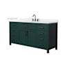 Wyndham Collection Beckett 66" Free Standing Single Basin Vanity Set with Cabinet and Quartz Vanity Top Green / Giotto Quartz Top / Matte Black Hardware