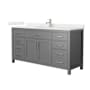 Wyndham Collection Beckett 66" Free Standing Single Basin Vanity Set with Cabinet and Quartz Vanity Top Dark Gray / Giotto Quartz Top / Brushed Nickel Hardware