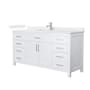 Wyndham Collection Beckett 66" Free Standing Single Basin Vanity Set with Cabinet and Quartz Vanity Top White / Giotto Quartz Top / Brushed Nickel Hardware