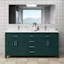 Wyndham Collection Beckett 72" Free Standing Double Basin Vanity Set with Cabinet and Cultured Marble Vanity Top Green / White Cultured Marble Top / Brushed Nickel Hardware