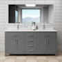 Wyndham Collection Beckett 72" Free Standing Double Basin Vanity Set with Wood Cabinet and Cultured Marble Vanity Top Dark Gray / Carrara Cultured Marble Top / Brushed Nickel Hardware