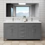Wyndham Collection Beckett 72" Free Standing Double Basin Vanity Set with Wood Cabinet and Cultured Marble Vanity Top Dark Gray / White Cultured Marble Top / Brushed Nickel Hardware