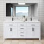 Wyndham Collection Beckett 72" Free Standing Double Basin Vanity Set with Cabinet and Cultured Marble Vanity Top White / White Cultured Marble Top / Matte Black Hardware