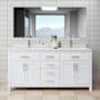 Wyndham Collection Beckett 72" Free Standing Double Basin Vanity Set with Wood Cabinet and Cultured Marble Vanity Top White / Carrara Cultured Marble Top / Brushed Nickel Hardware