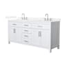 Wyndham Collection Beckett 72" Free Standing Double Basin Vanity Set with Cabinet and Quartz Vanity Top White / White Quartz Top / Brushed Nickel Hardware