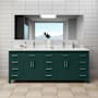 Wyndham Collection Beckett 84" Free Standing Double Basin Vanity Set with Cabinet and Cultured Marble Vanity Top Green / White Cultured Marble Top / Brushed Nickel Hardware