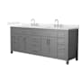 Wyndham Collection Beckett 84" Free Standing Double Basin Vanity Set with Cabinet and Quartz Vanity Top Dark Gray / Giotto Quartz Top / Brushed Nickel Hardware