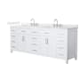 Wyndham Collection Beckett 84" Free Standing Double Basin Vanity Set with Cabinet and Quartz Vanity Top White / Giotto Quartz Top / Brushed Nickel Hardware