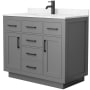 Dark Gray / Carrara Cultured Marble Top / Matte Black Hardware