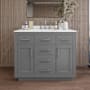 Wyndham Collection Beckett TK 42" Free Standing Single Basin Vanity Set with Cabinet and Quartz Vanity Top Dark Gray / Giotto Quartz Top / Brushed Nickel Hardware