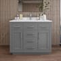 Wyndham Collection Beckett TK 42" Free Standing Single Basin Vanity Set with Cabinet and Cultured Marble Vanity Top Dark Gray / White Cultured Marble Top / Brushed Nickel Hardware
