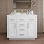 Wyndham Collection Beckett TK 42" Free Standing Single Basin Vanity Set with Cabinet and Quartz Vanity Top White / Giotto Quartz Top / Brushed Gold Hardware