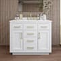 Wyndham Collection Beckett TK 42" Free Standing Single Basin Vanity Set with Cabinet and Quartz Vanity Top White / Giotto Quartz Top / Brushed Gold Hardware