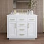 Wyndham Collection Beckett TK 42" Free Standing Single Basin Vanity Set with Cabinet and Quartz Vanity Top White / White Quartz Top / Brushed Gold Hardware