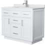 White / White Cultured Marble Top / Brushed Nickel Hardware