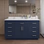 Wyndham Collection Beckett TK 60" Free Standing Single Basin Vanity Set with Cabinet and Cultured Marble Vanity Top Dark Blue / White Cultured Marble Top / Brushed Nickel Hardware