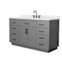Wyndham Collection Beckett TK 60" Free Standing Single Basin Vanity Set with Cabinet and Quartz Vanity Top Dark Gray / Giotto Quartz Top / Matte Black Hardware