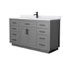 Wyndham Collection Beckett TK 60" Free Standing Single Basin Vanity Set with Cabinet and Cultured Marble Vanity Top Dark Gray / White Cultured Marble Top / Matte Black Hardware