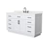 Wyndham Collection Beckett TK 60" Free Standing Single Basin Vanity Set with Cabinet and Quartz Vanity Top White / Giotto Quartz Top / Matte Black Hardware