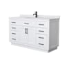 Wyndham Collection Beckett TK 60" Free Standing Single Basin Vanity Set with Cabinet and Cultured Marble Vanity Top White / White Cultured Marble Top / Matte Black Hardware