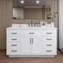 Wyndham Collection Beckett TK 60" Free Standing Single Basin Vanity Set with Cabinet and Quartz Vanity Top White / White Quartz Top / Matte Black Hardware