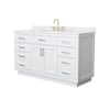 Wyndham Collection Beckett TK 60" Free Standing Single Basin Vanity Set with Cabinet and Quartz Vanity Top White / Giotto Quartz Top / Brushed Gold Hardware